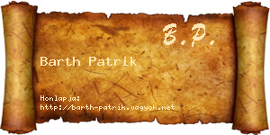 Barth Patrik névjegykártya